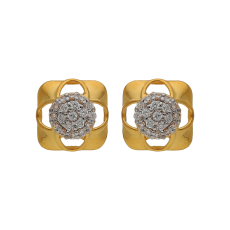 FANCY CASTING GOLD STUD WITH WHITE STONE